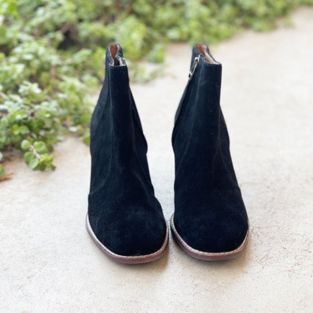 Madewell Bryce Western Black Suede Bootie, Size 8.5 - Picture 2 of 5